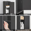 SoBuy BZR34-II-SCH Dulap înalt de baie, îngust, rezistent la umiditate, dulap vertical de depozitare cu 4 rafturi reglabile + 1 sertar, multifuncțional pentru living, dormitor, birou, negru, 20x20x180cm