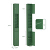SoBuy BZR34-II-SY Dulap înalt de baie, dulap de depozitare îngust cu sertar și rafturi reglabile - Dulap de baie compact pentru toaletă, spații mici - Verde închis, MDF, 20x20x180cm