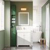 SoBuy BZR34-II-SY Dulap înalt de baie, dulap de depozitare îngust cu sertar și rafturi reglabile - Dulap de baie compact pentru toaletă, spații mici - Verde închis, MDF, 20x20x180cm