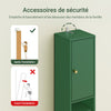 SoBuy BZR34-II-SY Dulap înalt de baie, dulap de depozitare îngust cu sertar și rafturi reglabile - Dulap de baie compact pentru toaletă, spații mici - Verde închis, MDF, 20x20x180cm
