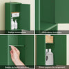 SoBuy BZR34-II-SY Dulap înalt de baie, dulap de depozitare îngust cu sertar și rafturi reglabile - Dulap de baie compact pentru toaletă, spații mici - Verde închis, MDF, 20x20x180cm