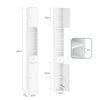 SoBuy BZR34-II-W Coloană de baie 20 cm - Dulap de depozitare îngust cu sertar și rafturi reglabile - Dulap de baie compact pentru WC, spații mici, MDF, Alb, 20x20x180cm