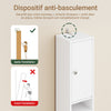 SoBuy BZR34-II-W Coloană de baie 20 cm - Dulap de depozitare îngust cu sertar și rafturi reglabile - Dulap de baie compact pentru WC, spații mici, MDF, Alb, 20x20x180cm