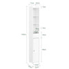 SoBuy BZR34-K-W Dulap de Baie Coloană de Depozitare Mobilier Înalt, Îngust, cu Ușă și Sertar, Rezistent la Umiditate - Depozitare Compactă pentru Toaletă și WC 20x20x145cm
