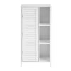 SoBuy Dulap de baie dulap de baie dulap de baie cu ușă lamelară cu depozitare neagră recipient alb l48xp24xa96cm, bzr39-w