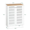 SoBuy BZR41-W Dulap de Baie cu Economie de Spațiu, cu Uși Tip Jaluzea, Rafturi Reglabile din MDF, 60x30x82 cm, Dulap de Depozitare Multifuncțional și Compact