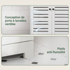 SoBuy BZR41-W Dulap de Baie cu Economie de Spațiu, cu Uși Tip Jaluzea, Rafturi Reglabile din MDF, 60x30x82 cm, Dulap de Depozitare Multifuncțional și Compact