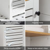 SoBuy BZR43-W Dulap Coloană de Baie Îngust cu Rafturi Deschise și Ușă cu Jaluzele – Dulap Înalt de Depozitare pentru Baie, WC, Bucătărie sau Spălătorie, Alb-Lemn, 160x40x30cm
