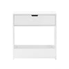 SoBuy Dulap de baie pentru baie Portarotolo și suport pentru suport pentru suport, cu 1 raft deschis și 1 piept de sertare, 55x20x60cm BZR48-W