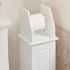 SoBuy BZR53-W Suport Hârtie Igienică Dulap Toaletă Suport Perie WC Mobilier de Baie pe Picior din Lemn, 20x18x79 cm