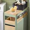 SoBuy BZR54-GR Meuble Salle de Bain à roulettes, Armoire de Salle de Bain Étroit avec 3 Tiroirs et Étagère Réglable, Petit Meuble WC en Bois pour Toilette, Vert, 65x24x82cm