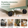 SoBuy BZR54-GR Meuble Salle de Bain à roulettes, Armoire de Salle de Bain Étroit avec 3 Tiroirs et Étagère Réglable, Petit Meuble WC en Bois pour Toilette, Vert, 65x24x82cm