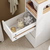 SoBuy BZR54-II-W Meuble Salle de Bain à Roulettes Blanc et Hévéa, 3 Tiroirs et Niche Ouverte, Slim 23cm, 40kg – 65x23x82 cm
