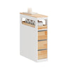 SoBuy BZR54-IV-WN Meuble Salle de Bain Colonne de Rangement, Petit Meuble Salle de Bain Meuble Compact avec Roues, Tiroirs et Séparateurs, Blanc 65x23x82cm
