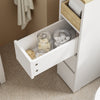 SoBuy BZR54-K-W, Dulap de baie compact cu roți, dulap îngust de 20 cm cu 3 sertare, dulap de baie compact din lemn pentru băi mici, toaletă și bucătărie, alb, 60x20x82,3 cm