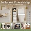SoBuy BZR54-K-W Dulap de depozitare pentru toaletă, Dulap de baie de 20 cm cu 3 sertare, Dulap mic de baie pentru depozitare, Etajeră mobilă pentru toaletă și bucătărie, Alb, 60x20x82,3 cm