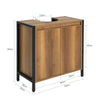 SoBuy BZR63-PF Dulap sub chiuvetă pentru baie cu 2 uși și raft, Mobilier mic de depozitare sub lavoar cu picioare reglabile 60x60x30 cm