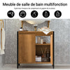 SoBuy BZR63-PF Dulap sub chiuvetă pentru baie cu 2 uși și raft, Mobilier mic de depozitare sub lavoar cu picioare reglabile 60x60x30 cm