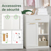 SoBuy BZR66-W Meuble Salle de Bain avec Panier à Linge Amovible, Tiroir et 2 Étagères pour Rangement - Meuble de Rangement Compact Blanc pour Salle de Bain, 66x37x95 cm