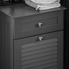 SoBuy BZR73-DG Meuble Bas de Salle de Bain Corbeille à Linge Armoire Toilette Meuble de Rangement avec 1 Tiroir et 1 Panier à Linge