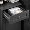 SoBuy BZR73-DG Meuble Bas de Salle de Bain Corbeille à Linge Armoire Toilette Meuble de Rangement avec 1 Tiroir et 1 Panier à Linge