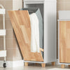 SoBuy BZR74-W Coloană pentru Baie Stil Natural cu Coș de Rufe – Alb Lemn, 170 cm