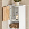 SoBuy BZR74-W Coloană pentru Baie Stil Natural cu Coș de Rufe – Alb Lemn, 170 cm