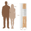 SoBuy BZR74-W Coloană pentru Baie Stil Natural cu Coș de Rufe – Alb Lemn, 170 cm