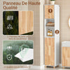 SoBuy BZR74-W Coloană pentru Baie Stil Natural cu Coș de Rufe – Alb Lemn, 170 cm