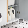 SoBuy BZR76-HG Dulap înalt de baie Dulap pentru toaletă cu rafturi de depozitare