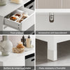 SoBuy BZR77-W Meuble de Salle de Bain avec Paniers à Linge, Armoire à Linge avec 3 Paniers et Tiroir, Armoire de Salle de Bain en Bois, Corbeille à Linge, Blanc, 80x91x38cm