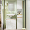 SoBuy BZR78-W Meuble sous-Lavabo, Meuble sous Vasque, Meuble Salle de Bain avec 2 Étages et 2 Portes