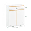 SoBuy BZR79-W Meuble Bas de Salle de Bain avec Bac à Linge Amovible Armoire à Linge Commode