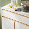 SoBuy BZR79-W Meuble Bas de Salle de Bain avec Bac à Linge Amovible Armoire à Linge Commode