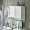 SoBuy Casă cu uși mobile mobile uși mobile uși medicinale mobile elegante cu suspendare elegantă pentru baie albă 60x30x60cm BZR84-W