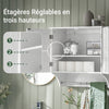 SoBuy BZR84-W Dulap Suspendat de Baie, Dulap de Perete Alb 60 x 30 x 60 cm, Dulap de Baie Sus cu Rafturi Reglabile, Spațiu de Depozitare pentru WC și Articole de Toaletă, Soluție Practică pentru Spații Mici
