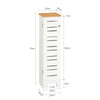 SoBuy BZR85-W Dulap de Baie Îngust – Mobilier WC cu Depozitare ce Economisește Spațiu – Suport de Hârtie Igienică din Lemn, pentru Spații Mici, Rezistent la Umiditate, Alb-Natural, 20x75x18 cm