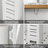 SoBuy BZR85-W Dulap de Baie Îngust – Mobilier WC cu Depozitare ce Economisește Spațiu – Suport de Hârtie Igienică din Lemn, pentru Spații Mici, Rezistent la Umiditate, Alb-Natural, 20x75x18 cm
