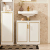 SoBuy Dulap de baie Sublavabo Mobile pentru chiuvetă Baie Albă+Edge de Aur 60x30x61cm BZR86-W