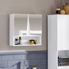 SoBuy Spălătorie Mobilă cu 2 uși în oglindă de perete baie salvaspazio perete baie baie baie l48*p17*a48cm alb bzr94-w