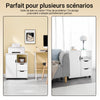 SoBuy FBT105-W Dulap imprimantă pe roți, corp mobil de birou cu 2 sertare, 1 compartiment deschis și 1 dulap de birou cu rafturi, cărucior detașabil pentru dosare, alb 60×35×70 cm