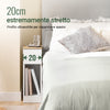 SoBuy Comodino Stretto Con Larghezza di 20 cm, Tavolo Ausiliario Con Cassetto, Comodino Con Porte USB, per Camera da Letto e Soggiorno, Colore Bianco e Legno, Dimensioni 20 x 35 x 60 cm fbt111-e-wn