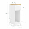 SoBuy FBT111-E-WNx2 Set de 2 Noptiere Înguste cu Stație de Încărcare, Măsuță Laterală Subțire cu Priză Standard, Port USB și Port Type-C pentru Dormitor și Living, Alb 20 x 35 x 60 cm