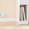 SoBuy FBT111-E-WNx2 Set de 2 Noptiere Înguste cu Stație de Încărcare, Măsuță Laterală Subțire cu Priză Standard, Port USB și Port Type-C pentru Dormitor și Living, Alb 20 x 35 x 60 cm