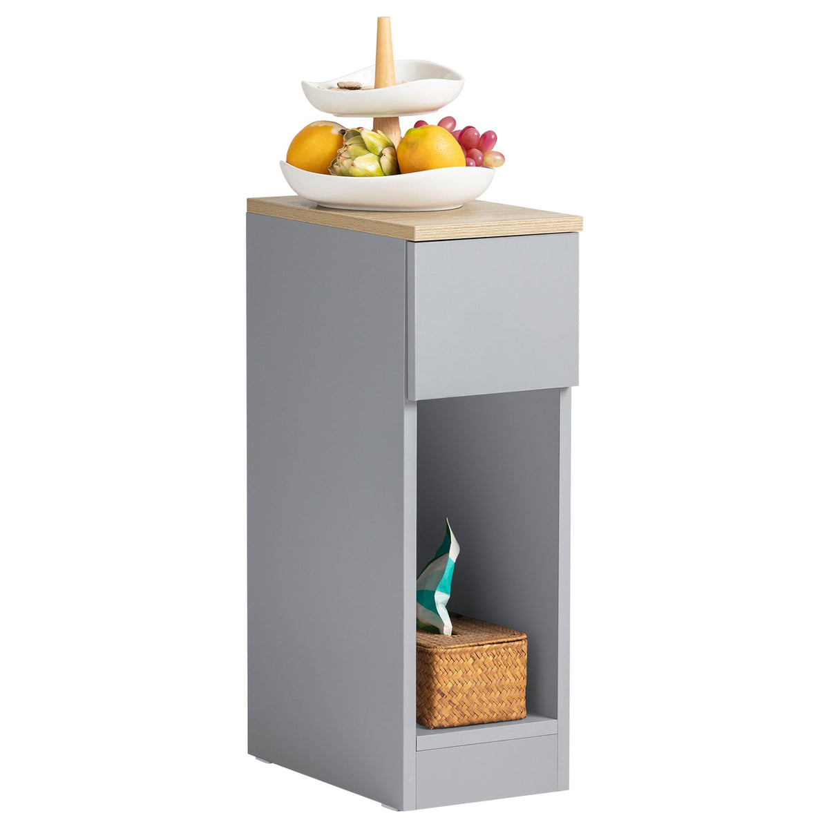 SoBuy FBT111-HG Table de Chevet Table de Nuit Bout de Canapé Table d'Appoint Table Basse avec Tiroir