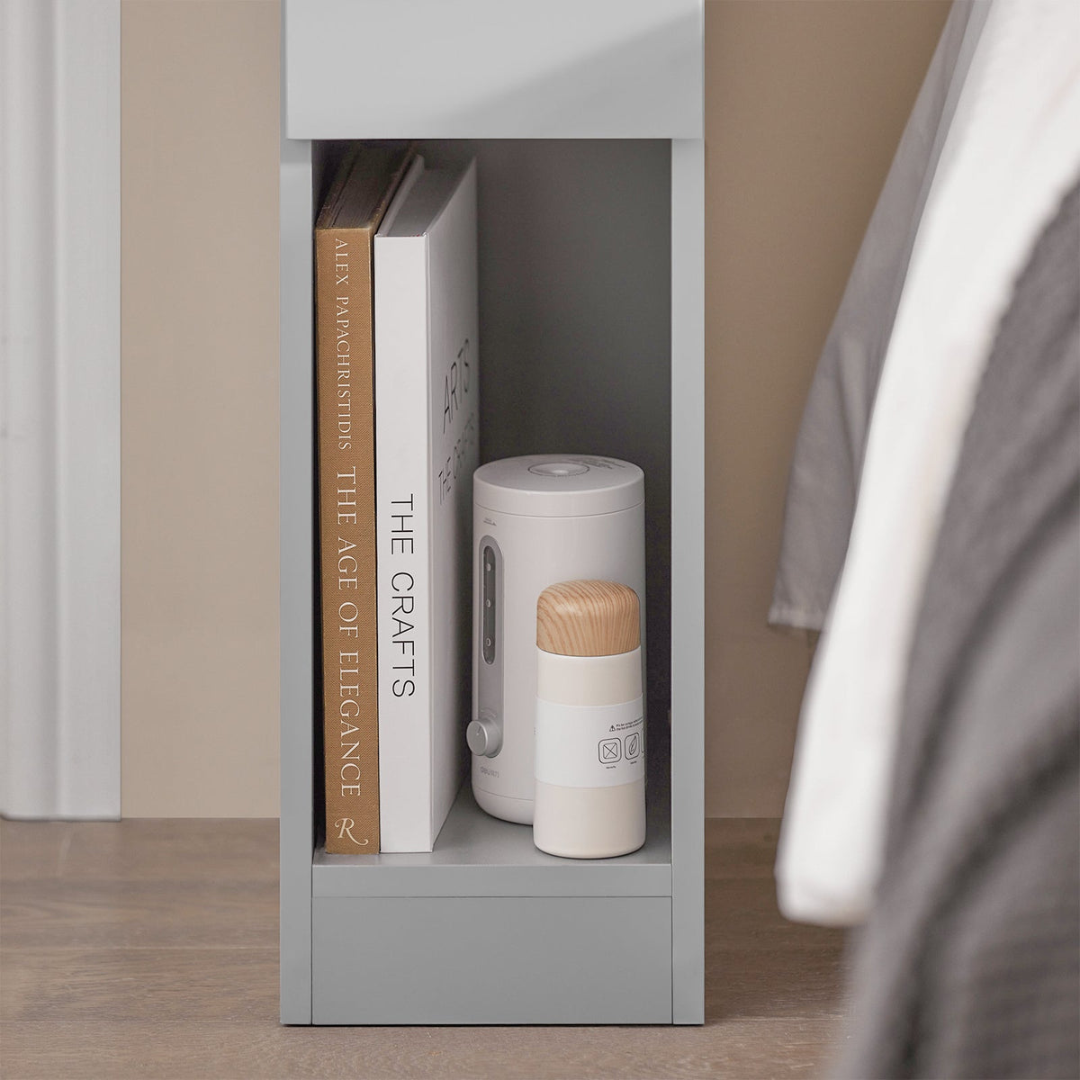SoBuy FBT111-HG Noptieră Masă de noptieră Masă laterală Canapela Masă de capăt Măsuță de cafea cu sertar