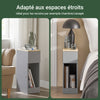 SoBuy FBT111-HG Table de Chevet Table de Nuit Bout de Canapé Table d'Appoint Table Basse avec Tiroir