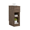 SoBuy FBT111-SN Table de Chevet Étroite et Fine avec Tiroir et 2 Étagères – Table de Nuit, Bout de Canapé ou Chevet de Lit – Rangement pour Chambre à Coucher et Salon Marron L20 x P35 x H60cm