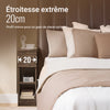 SoBuy FBT111-SN Table de Chevet Étroite et Fine avec Tiroir et 2 Étagères – Table de Nuit, Bout de Canapé ou Chevet de Lit – Rangement pour Chambre à Coucher et Salon Marron L20 x P35 x H60cm