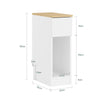 SoBuy Turn Masa cu o lățime îngustă de 20 cm cu sertar de design ondulat, masă îngustă pentru canapea, mese de noapte pentru dormitor și living, culoare alb și lemn 20 x 35 x 60 cm FBT111-W